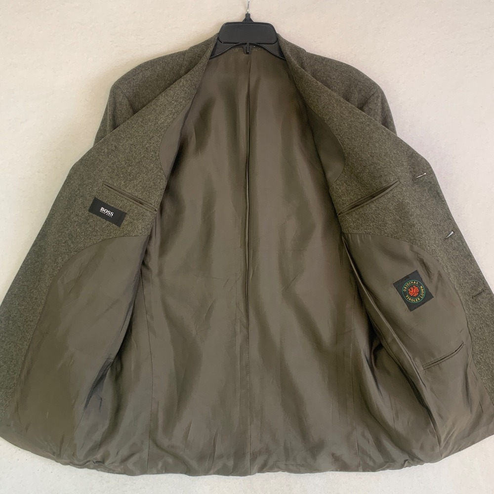 Hugo Boss Sport Coat Mens 42R Olive Original Loden Wool Made USA Heritage Alpine - Picture 4 of 13